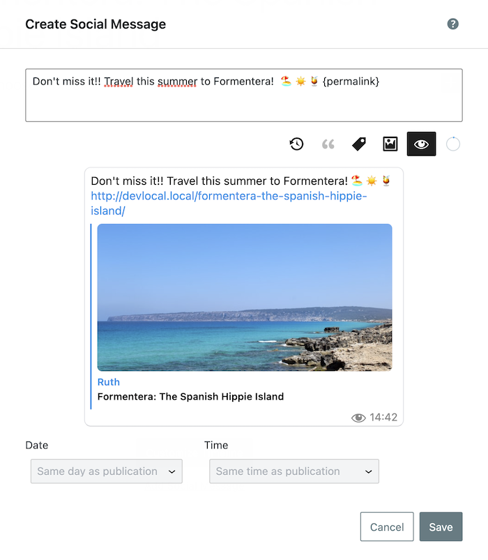 Création du message à publier sur Telegram