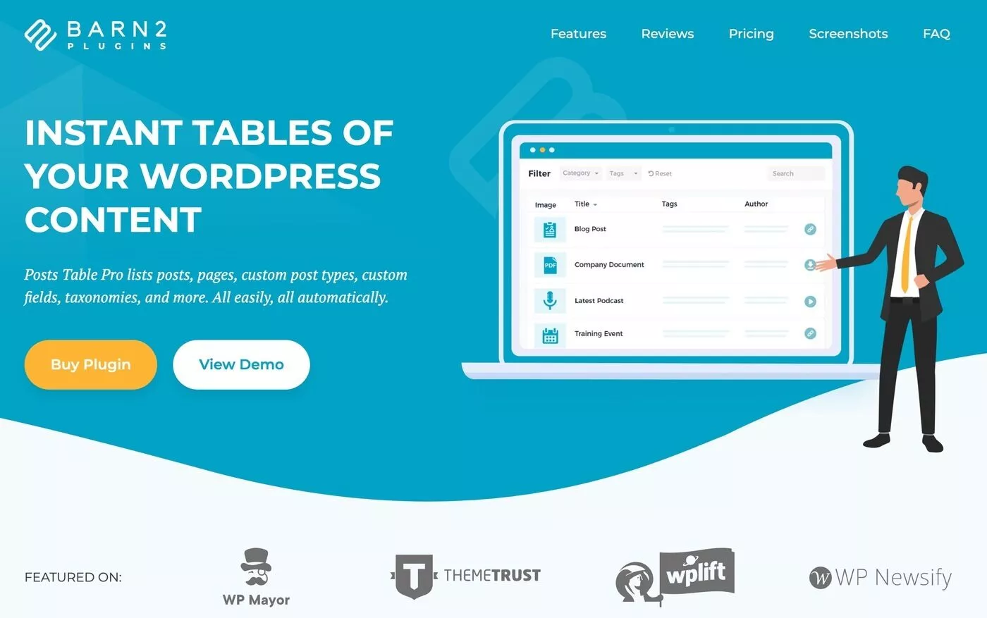 Posts Table Pro 帮助您显示文档
