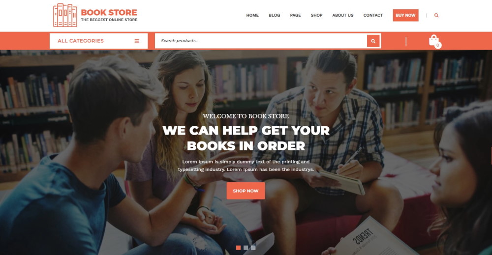 VW BookStore WordPress tema demo web sitesi