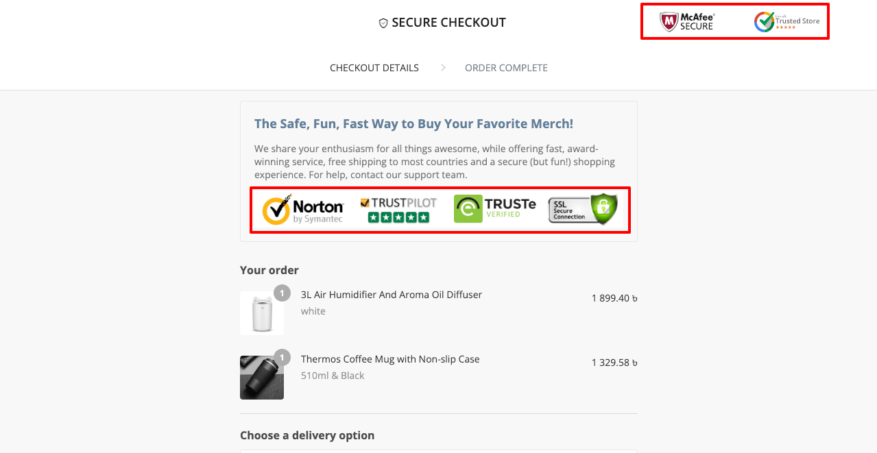 Elementor 및 HappyAddons 9로 WooCommerce 체크아웃 페이지를 사용자 정의하는 방법 Show Security Badges on eCommerce Checkout Page
