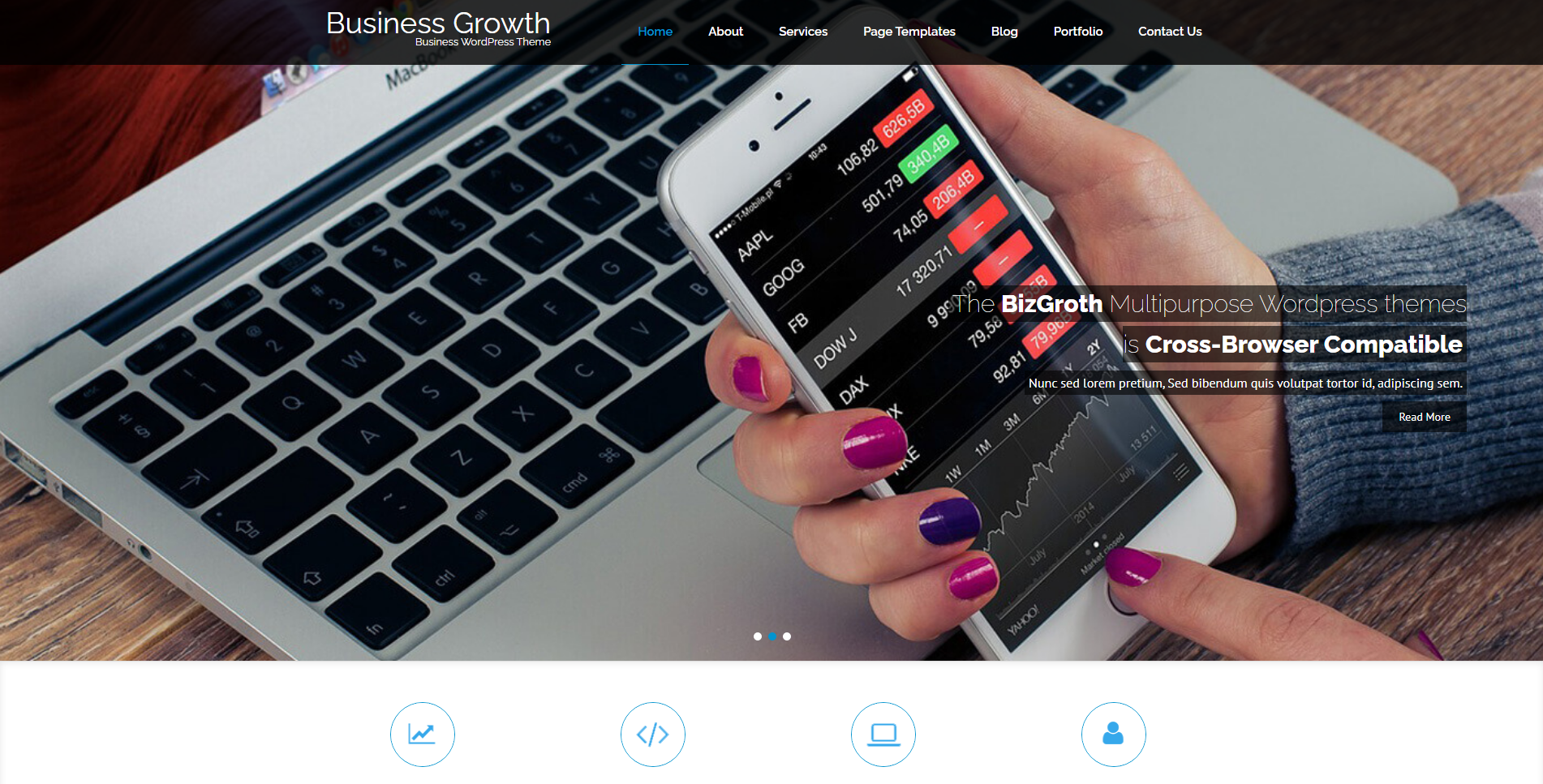 BizGrowth Lite - kostenlose WordPress-Designs für Zielseiten