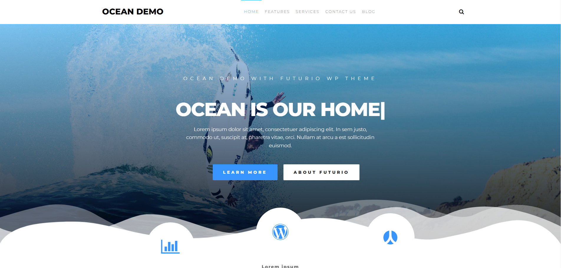 Futurio - kostenlose Landing-Page-WordPress-Themes