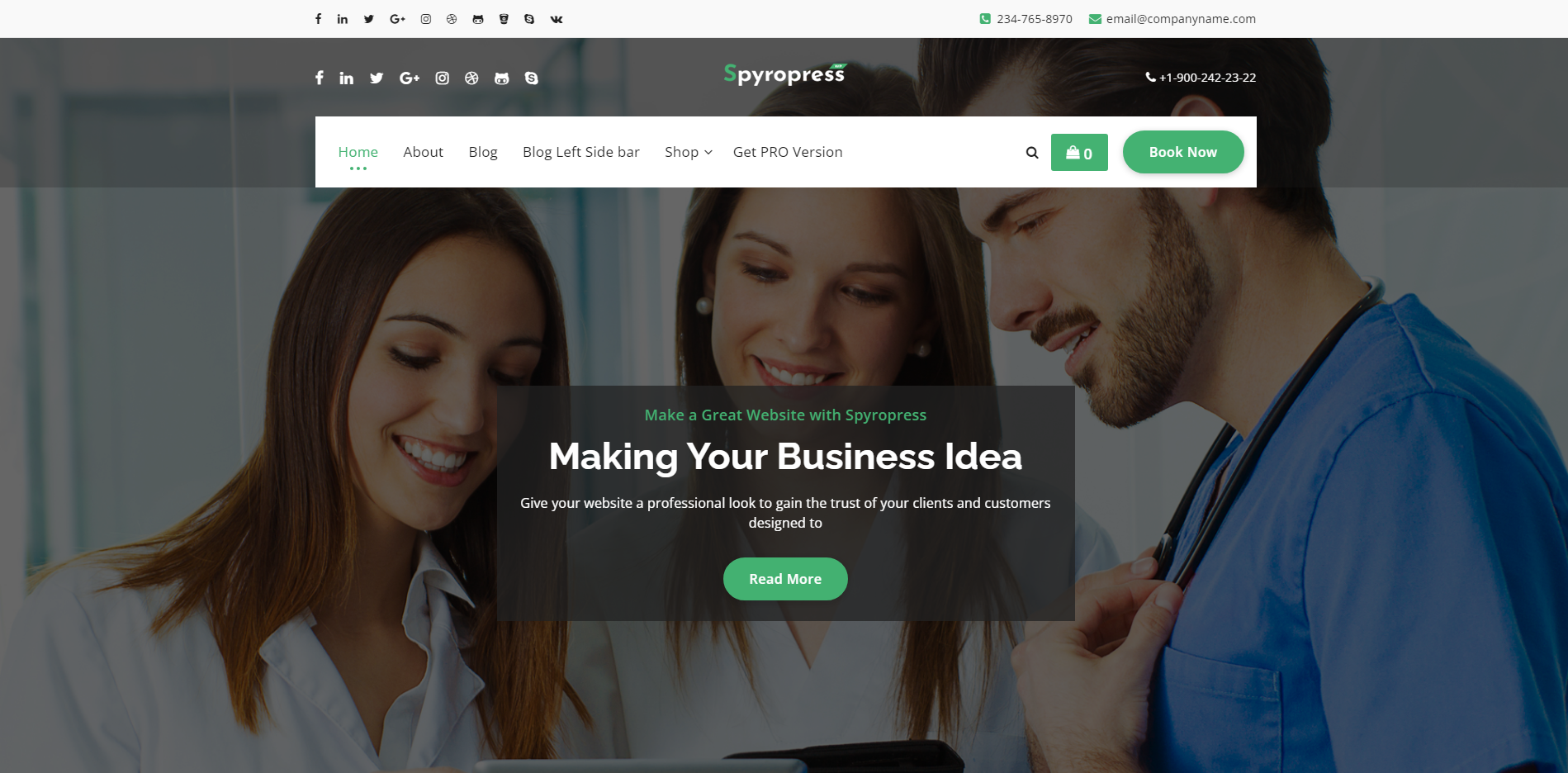 Spyropress - kostenlose WordPress-Designs für Zielseiten