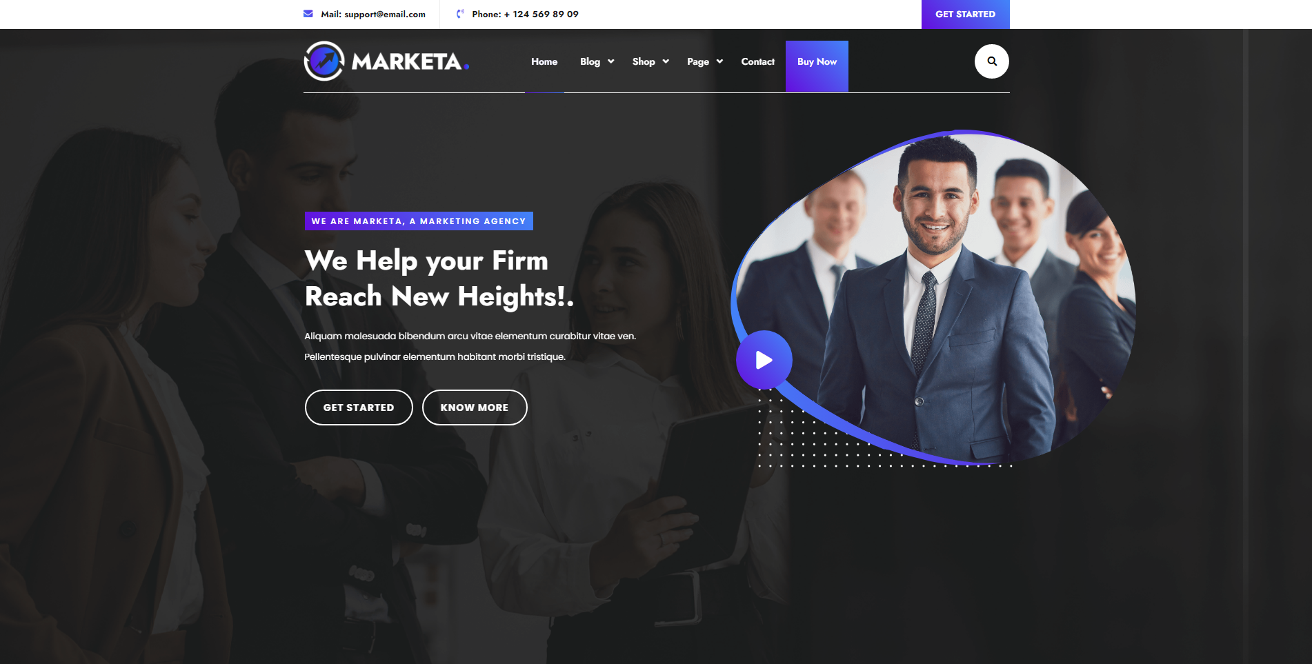 Marketa - kostenlose Landingpage WordPress-Themes