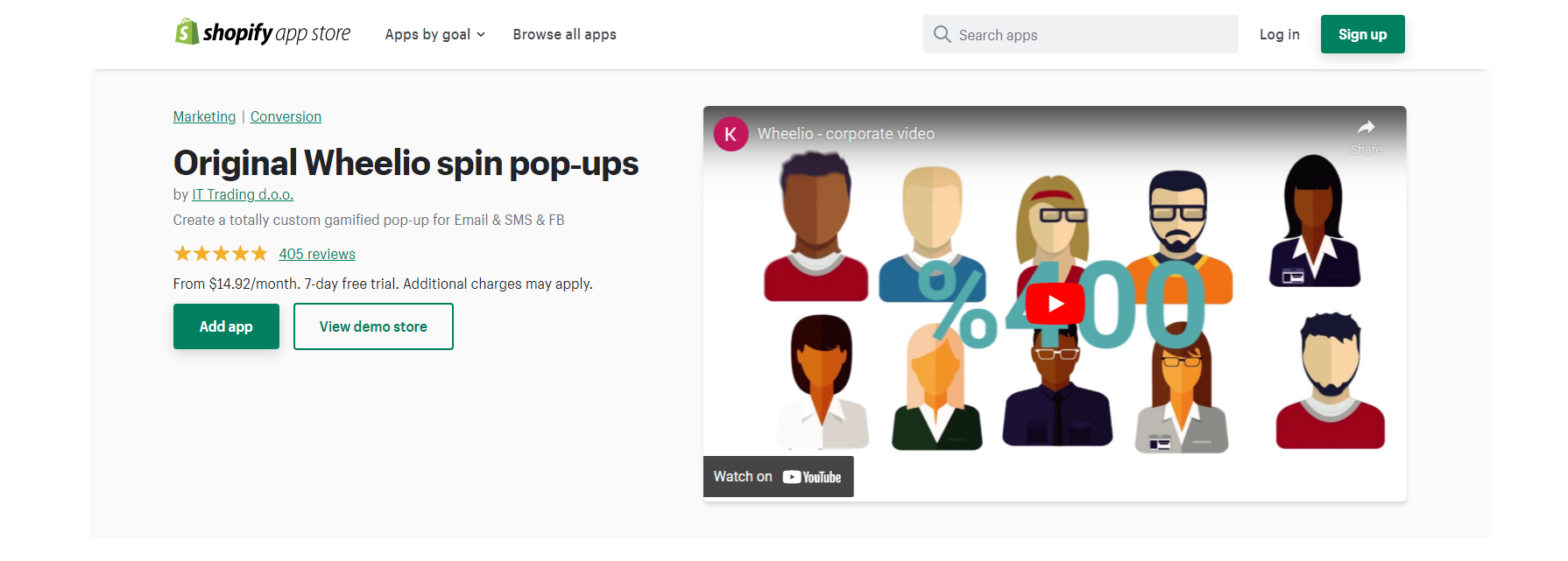 Aplicativo Wheelio Spin Popups - Shopify Aplicativos Spin The Wheel