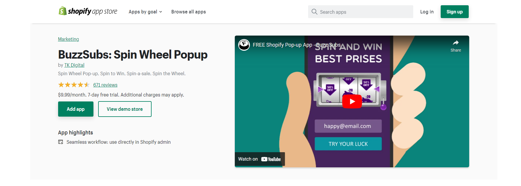 BuzzSubsShopify Gire a Roda Apps