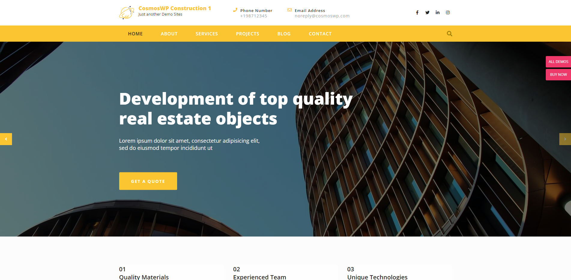 CosmosWP - 무료 WordPress 건설 테마