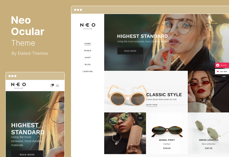 Neo Ocular テーマ - 眼鏡店と眼鏡店の WordPress テーマ
