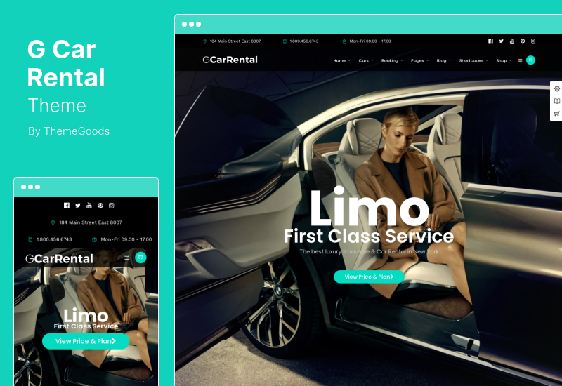 GCarRental 主題 - 汽車租賃和豪華轎車 WordPress 主題