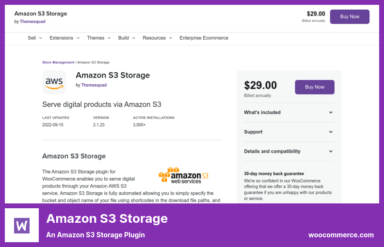 Plug-in de armazenamento do Amazon S3 - um plug-in de armazenamento do Amazon S3