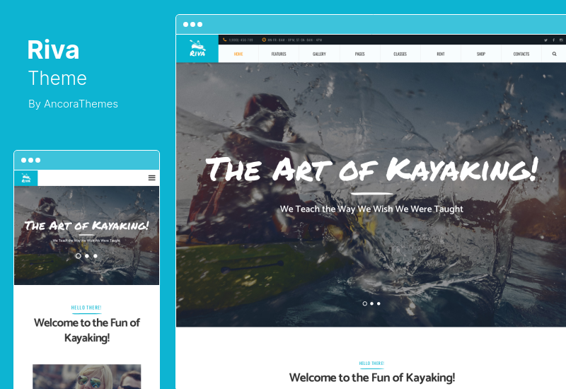 Tema Riva - Caiaque / Remo / Esportes Aquáticos e Tema WordPress ao Ar Livre