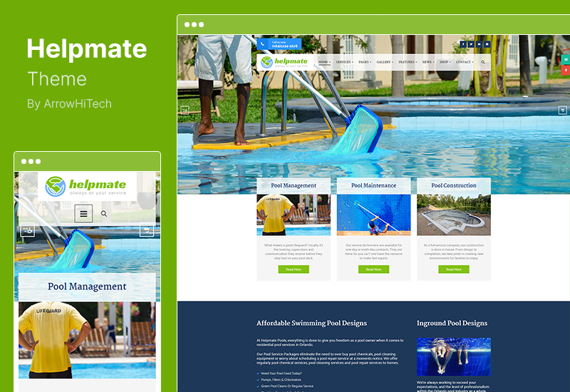 موضوع Helpmate - موضوع صيانة WordPress 6 في 1