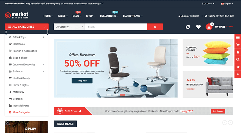 在線市場 7 的 8+ 最佳多供應商 WordPress 主題 WordPress Marketplace Theme