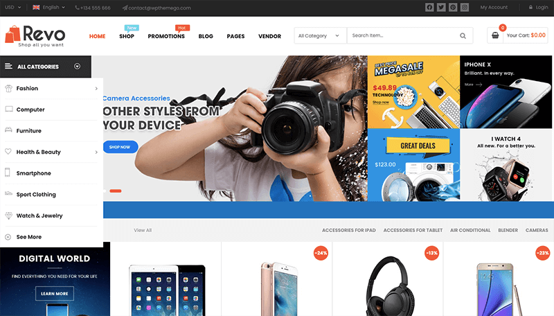 8+ Melhor tema WordPress de vários fornecedores para o mercado online 10 Marketplace theme WordPress