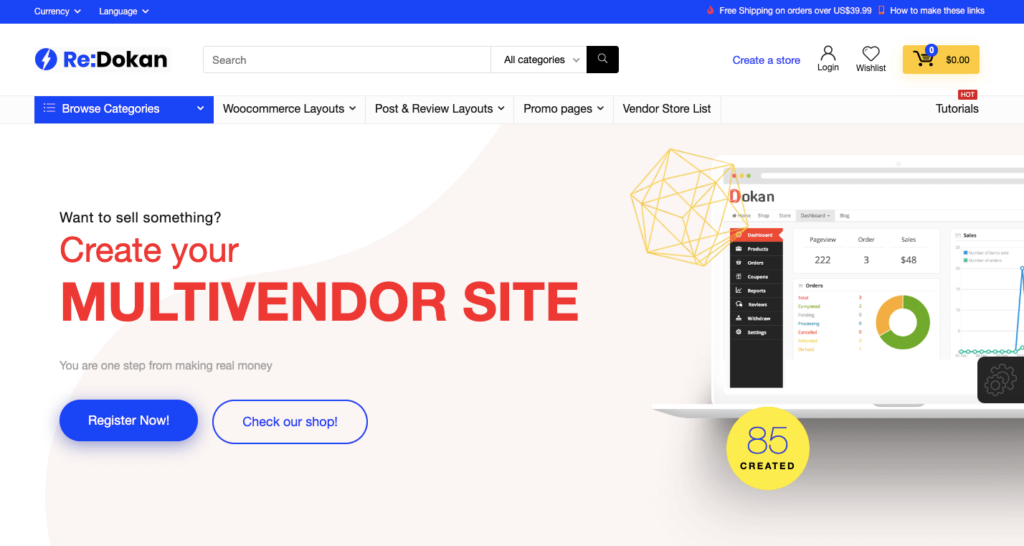 8+ Melhor tema WordPress de vários fornecedores para o mercado online 3 rehub 482