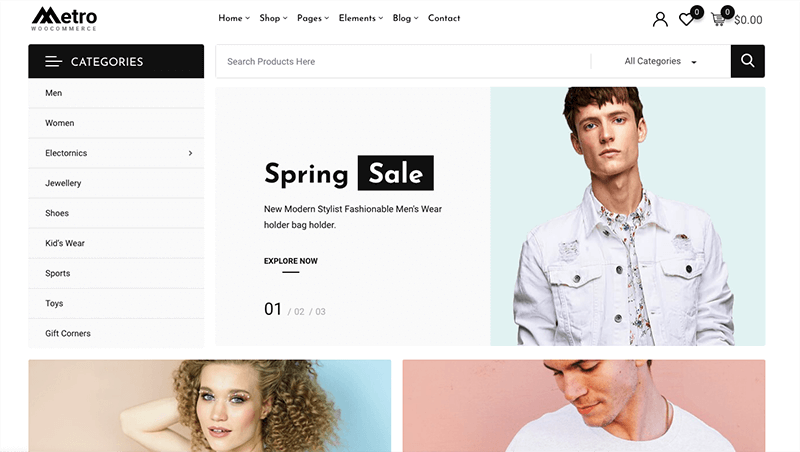 8+ Melhor tema WordPress de vários fornecedores para o mercado online 9 metro theme 69