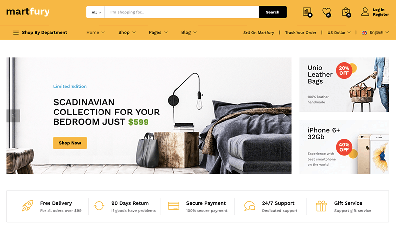 8+ Melhor tema WordPress de vários fornecedores para o mercado online 6 Best online marketplace theme for WordPress