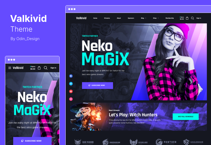 Tema Valkivid - Tema WordPress per creatori di contenuti