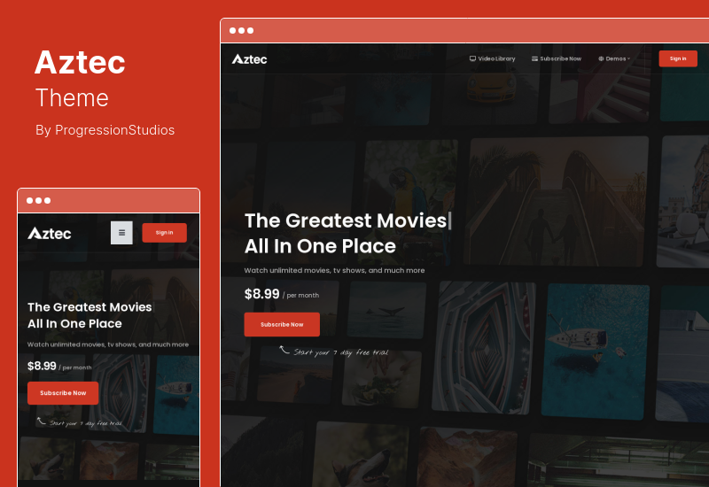 Tema azteco - Tema WordPress per streaming video e abbonamento