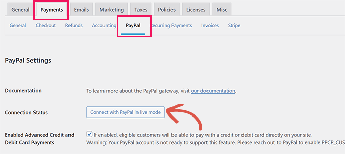 PayPal 버튼으로 연결