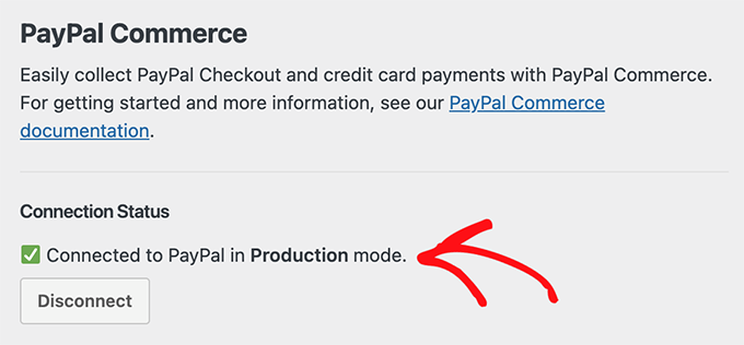 PayPal 연결 메시지
