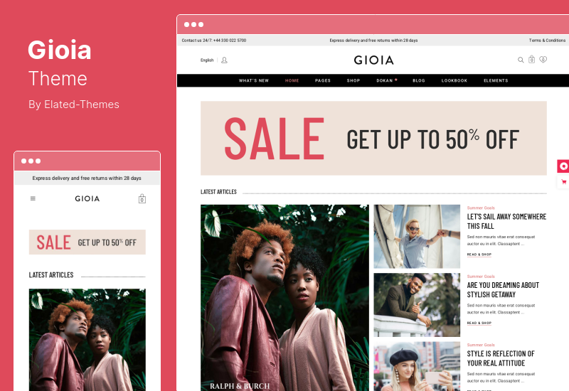 Тема Gioia — тема WooCommerce для современного модного магазина
