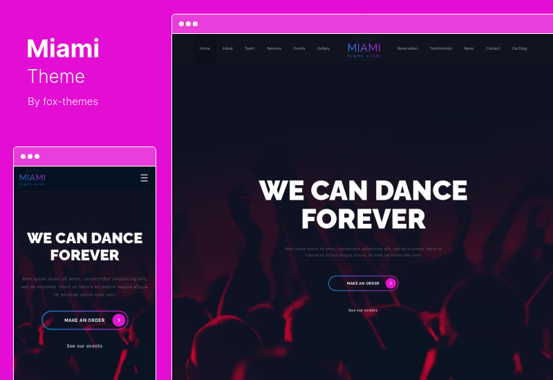 Tema di Miami - Tema WordPress per night club
