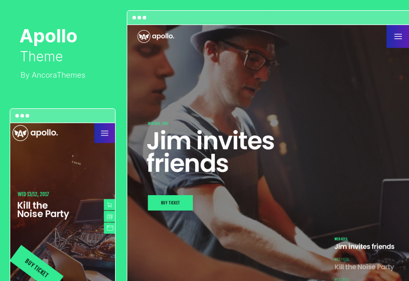 Tema Apollo - Tema WordPress per night club, concerti con DJ ed eventi musicali