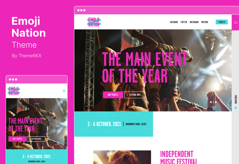 Tema EmojiNation - Tema WordPress per night club e concerti