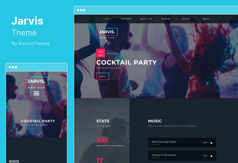 Tema Jarvis - Tema WordPress per night club, concerti, festival