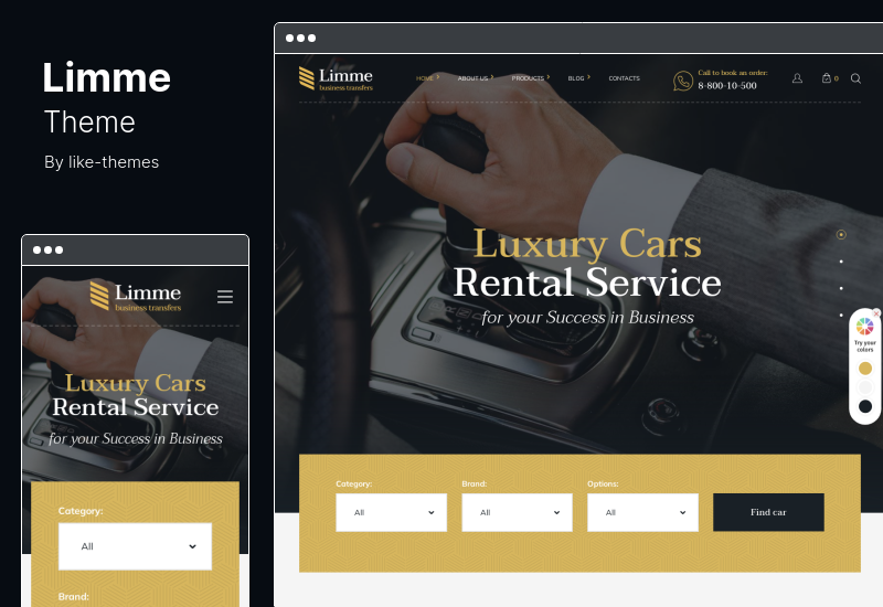 Limme Teması - Limuzin Transferleri ve Araba Satıcısı WordPress Teması