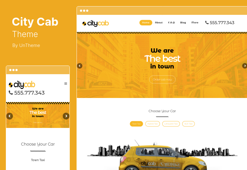 CityCab Teması - Taksi Şirketi WordPress Teması