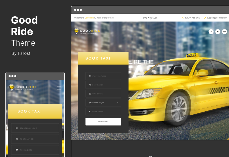 Good Ride Teması - Taksi Şirketi, Taksi Hizmeti WordPress Teması