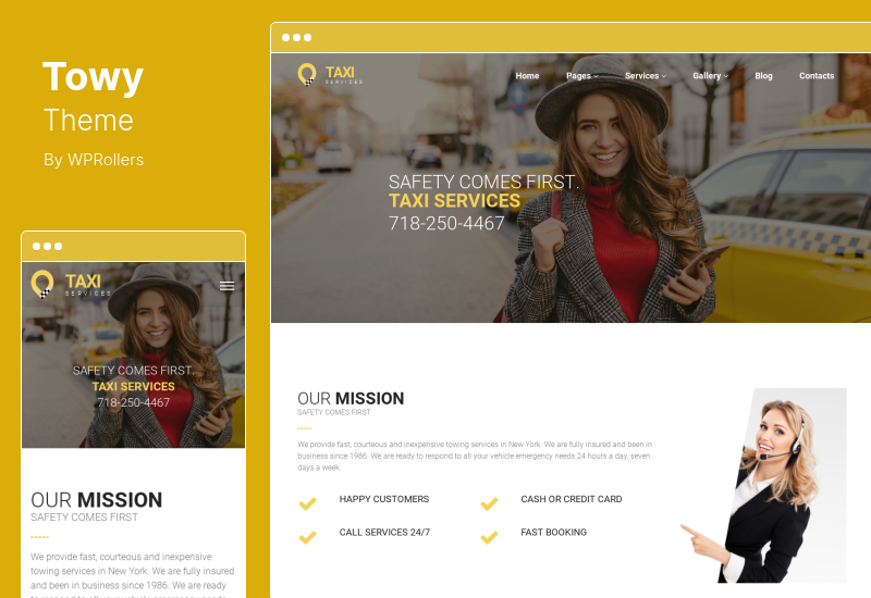 Towy Teması - Acil Oto Çekme ve Yol Yardım Hizmeti WordPress Teması