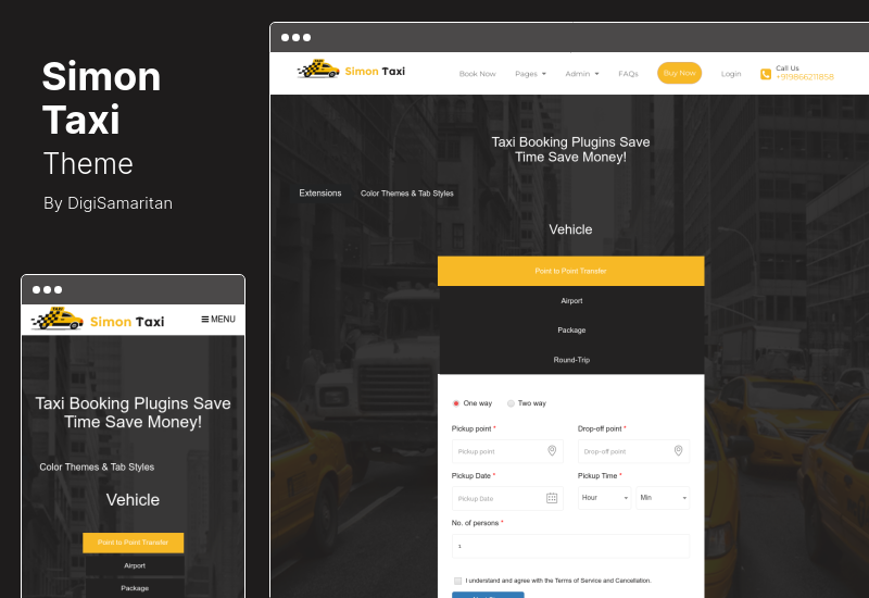 SimonTaxi Teması - Taksi Rezervasyon WordPress Teması
