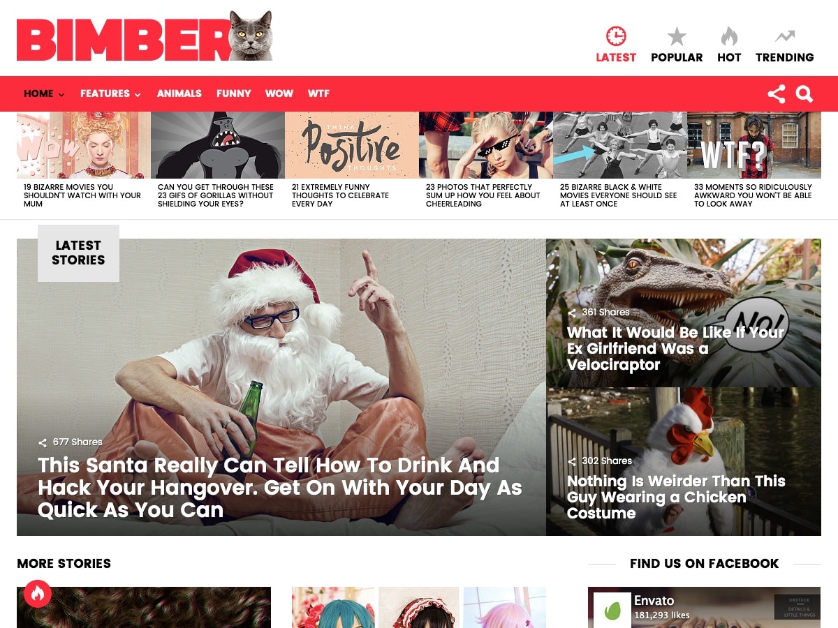 bimber 用于 wordpress 主题的有趣新闻主题