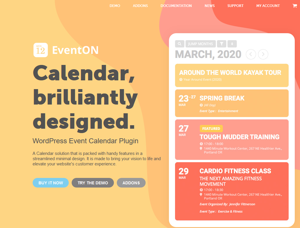 eventon 2022 年 wordpress 的最佳活動日曆插件