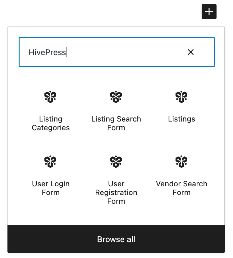 HivePress บล็อกใน Gutenberg