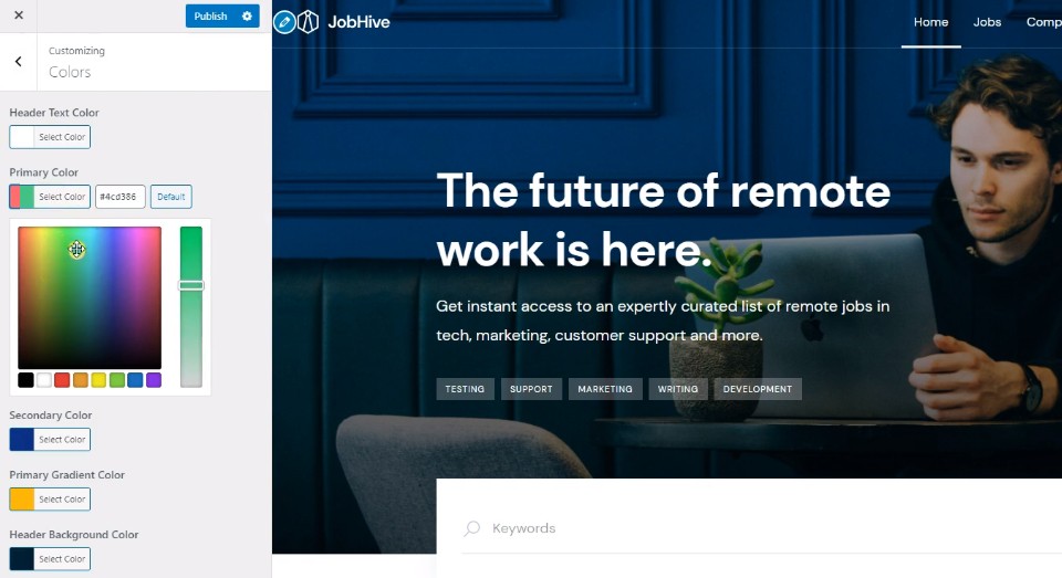 JobHive - รายชื่องาน WordPress ธีม