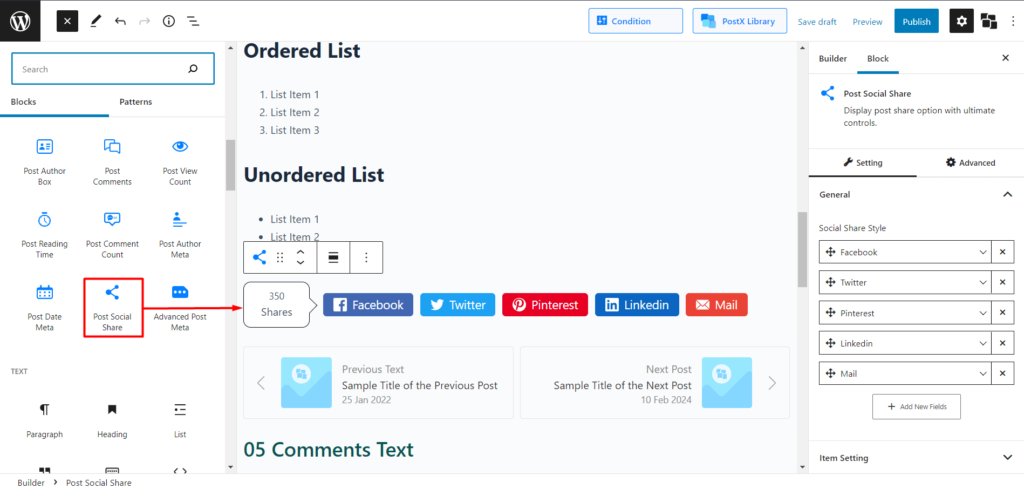 Comment créer et personnaliser un modèle de publication WordPress 8 Post Social Share