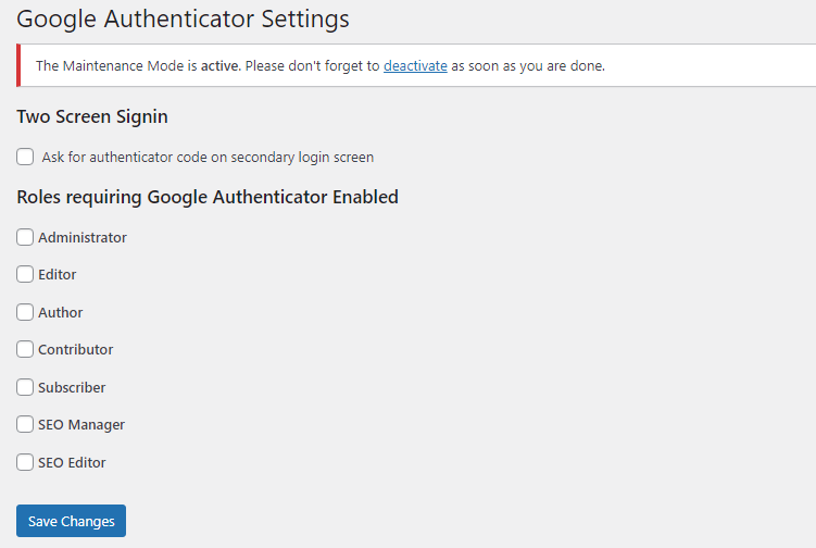 Google Authenticator ayarları