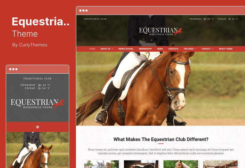 Reitthema - Pferde und Ställe WordPress Theme