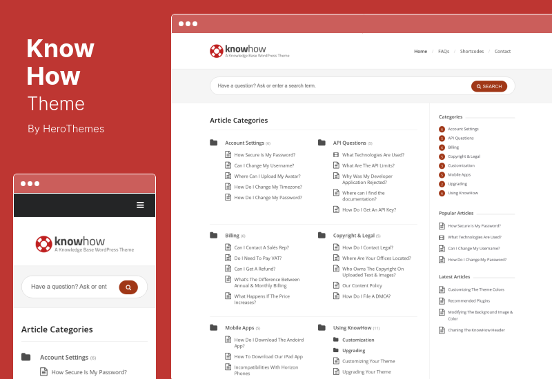 Tema KnowHow - O temă WordPress de bază de cunoștințe