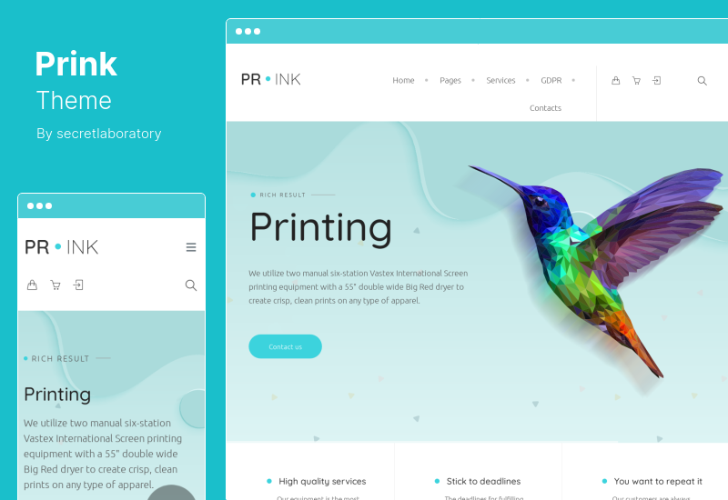 Tema Prink - Tema WordPress da loja de impressão