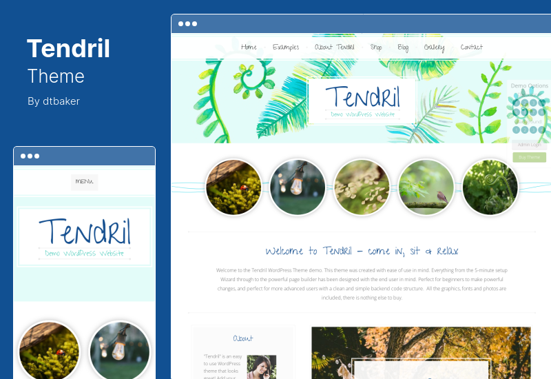 Tema Tendril - Blog Pintado à Mão Criativo e Tema WordPress de Loja