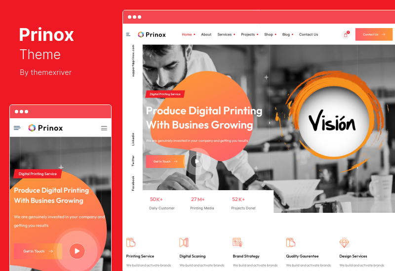 Tema Prinox - Tema WordPress de serviços de impressão