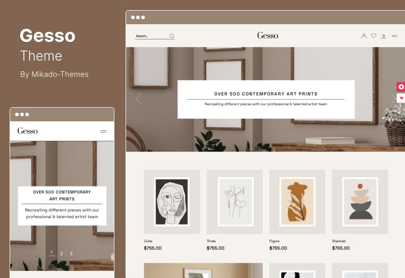 Tema Gesso - Tema WordPress de loja de arte e impressão