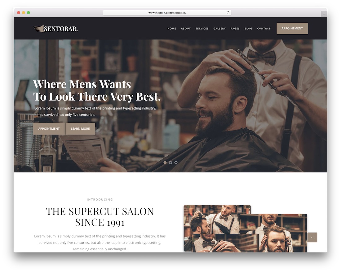 sentobar 美发沙龙 wordpress 主题