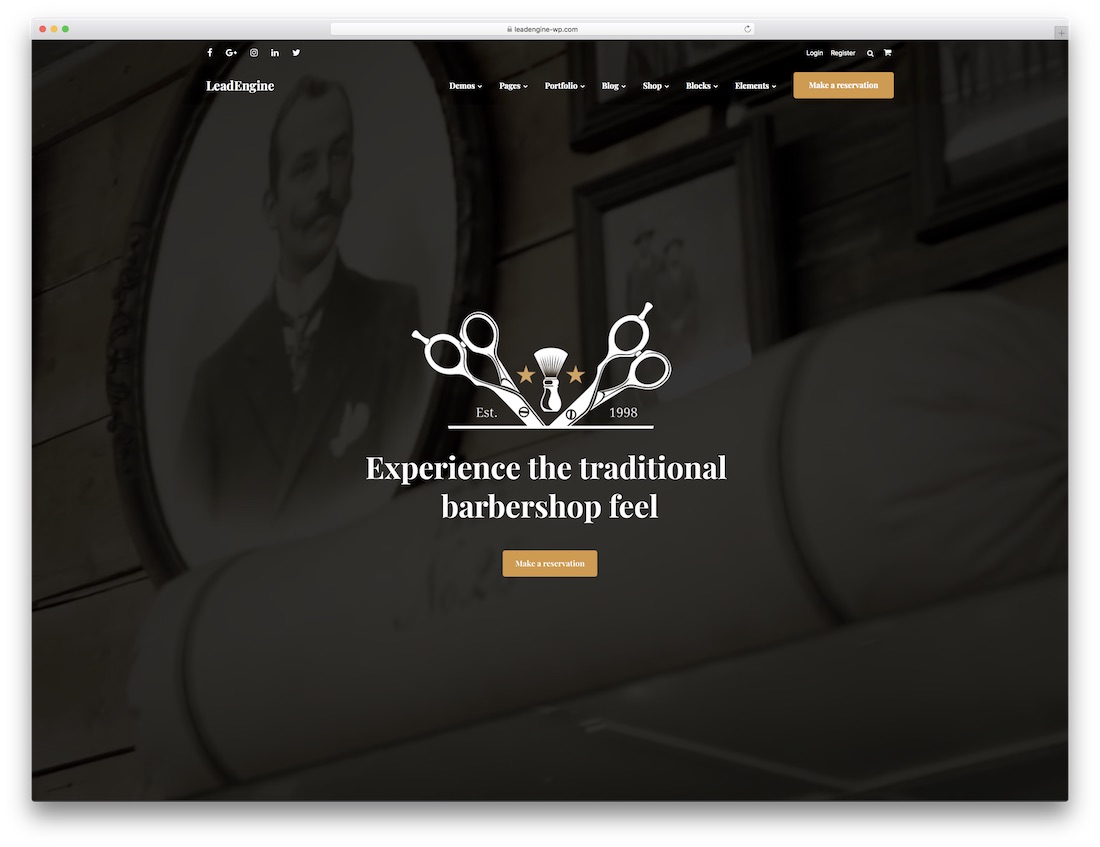 Leadengine 美发沙龙 wordpress 主题