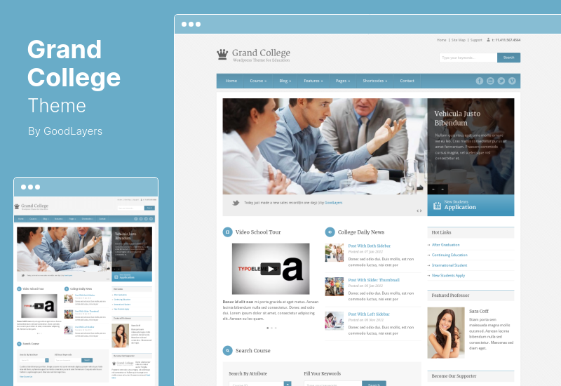ธีม Grand College - ธีม WordPress การศึกษา